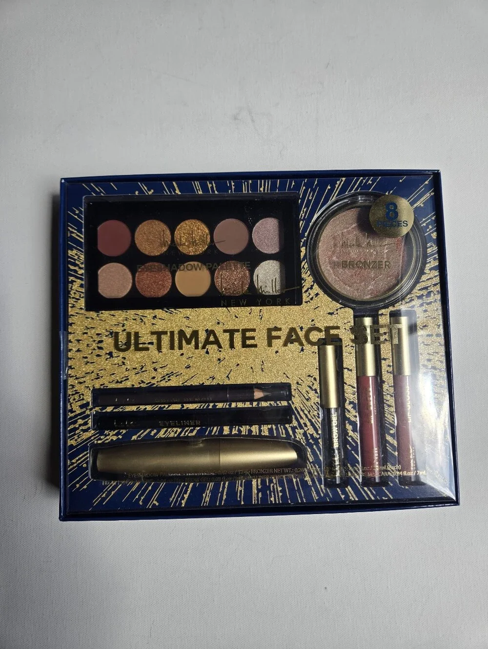 NIB- Nicole Miller Ultimate Face Set - Shimmer Bronze & Warm Rose W Gloss Set